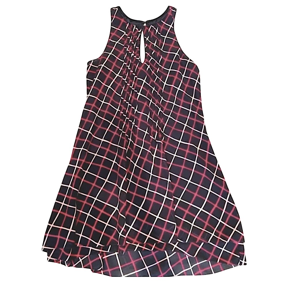 Sanctuary sz Lg Black with Dark and Light Pink Windowpane Style Shift Dress